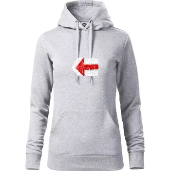Dámská mikina Párová turistická značka červená - Mikina dámská Cape s kapucí - S ( Světlešedý Melír )