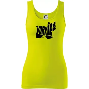 Jorkšírský teriér - Yorkie - Nápis v těle - Dámské tílko - S ( Limetková )
