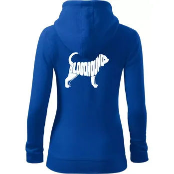Dámská mikina Bloodhound nápis v těle - Dámská mikina trendy zipper s kapucí - L ( Královská modrá )