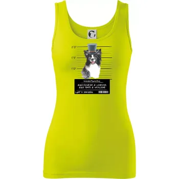 Dámské tričko Lump a darebák border kolie - Dámské tílko - M ( Limetková )