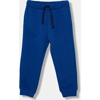 Chlapecké kalhoty Dětské bavlněné tepláky United Colors of Benetton modrá barva, s potiskem, 3J70GF010 3J70GF010.P.Reprop.9BYA 55X, vel. 90