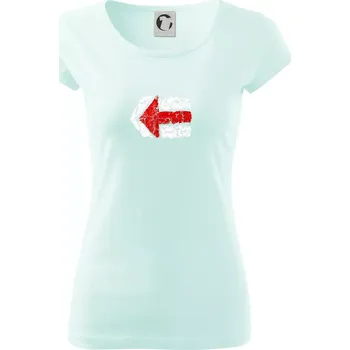 Dámské tričko Párová turistická značka červená - Dámské triko Pure - M ( Frost )