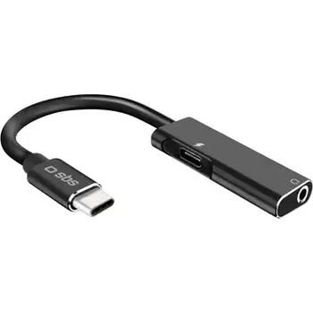 Kabel do PC SBS Adaptér USB-C na Jack 3.5 mm female černá (TEJACKTYCCHARGK)