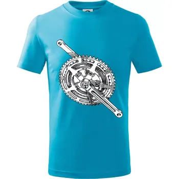 Cyklo převodník - Tričko dětské bavlněné - 98 cm / 2 roky ( Světlý tyrkys )