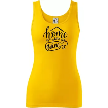 Dámské tričko Home is where wine is - Dámské tílko - S ( Žlutá )