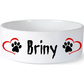 Miska pro psa Miska pro psa se jménem Briny (Keramická miska na krmivo pro psy)