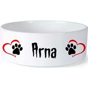 Miska pro psa Miska pro psa se jménem Arna (Keramická miska na krmivo pro psy)