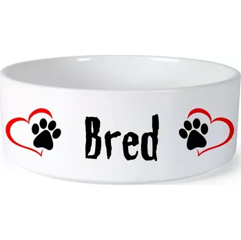 Miska pro psa Miska pro psa se jménem Bred (Keramická miska na krmivo pro psy)