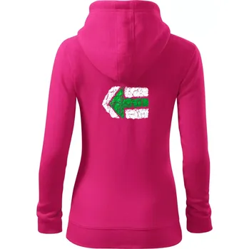 Dámská mikina Párová turistická značka zelená - Dámská mikina trendy zipper s kapucí - L ( Purpurová )