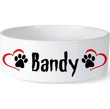 Miska pro psa Miska pro psa se jménem Bandy (Keramická miska na krmivo pro psy)