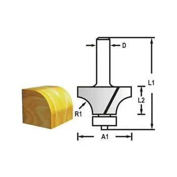 Frézka MAKITA Zaoblovací fréza s ložiskem stopka 8 mm,25,4x13,5x56 mm R 6,35 mm D-48387