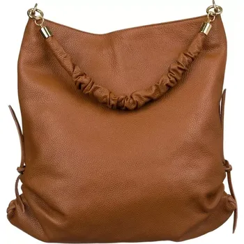 Kabelka Městská dámská taška PTN011 (Velká dámská kabelka/taška z přírodní kůže 42 x 39 x 13 cm, hnědá)