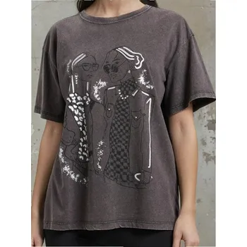 Dámské tričko Sinsay - Tričko s potiskem - šedá - 587EU-90J - 587EU-90J-S