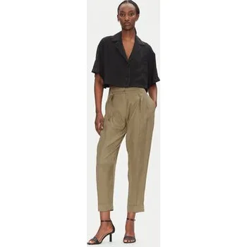 Dámské kalhoty ACCESS FASHION Kalhoty z materiálu 53-5025-235 Hnědá Regular Fit 50