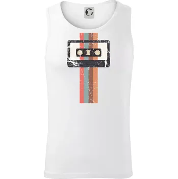 Retro kazeta - pruhy - Tílko pánské Core - L ( Bílá )