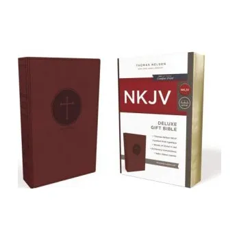 NKJV, Deluxe Gift Bible, Leathersoft, Burgundy, Red Letter, Comfort Print (Thomas Nelson)(Pevná)