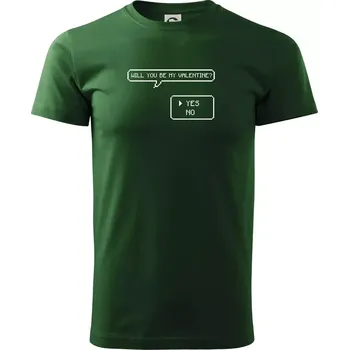 Will you be my Valentine - Triko extra velké (5-8XL) - 8XL ( Lahvově zelená )