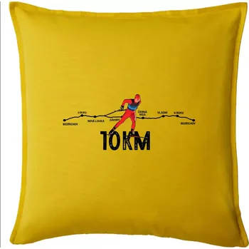 Polštář 10km po Jizerkách - Polštář 50x50 - 50x50 - Pouze potah ( Žlutá )