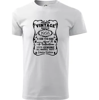 Pánské tričko Vintage Etiketa - 1958 - Triko extra velké (5-8XL) - 8XL ( Bílá )