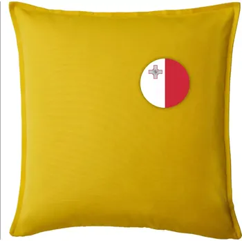 Polštář Vlajka Malta kulatá na prso - Polštář 50x50 - 50x50 - Pouze potah ( Žlutá )