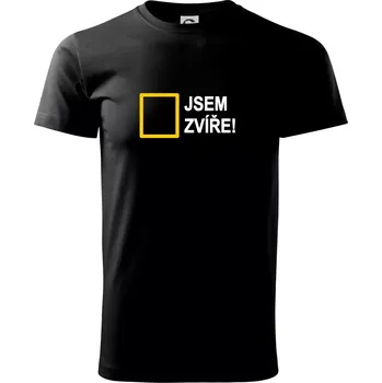 Jsem zvíře obdelník - Triko extra velké (5-8XL) - 7XL ( Černá )