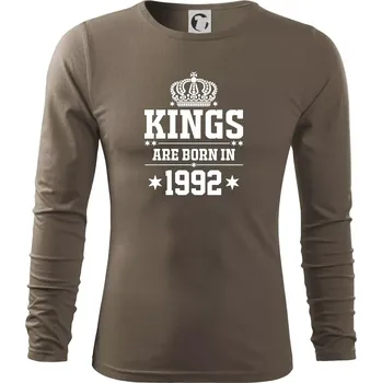 Pánské oblečení Kings are born in 1992 - Triko s dlouhým rukávem FIT-T long sleeve - S ( Army )