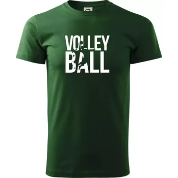 Pánské tričko Volleyball nápis - Triko extra velké (5-8XL) - 8XL ( Lahvově zelená )