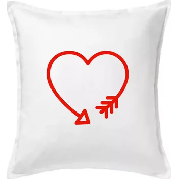 Polštář Srdce šíp - Polštář 50x50 - 50x50 - Pouze potah ( Bílá )