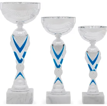 Pohár EKONOM, výška 26 cm, stříbrný/modrý