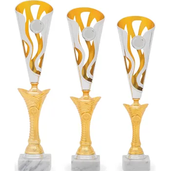 Pohár DESIGN, výška 42 cm, zlatý/stříbrný