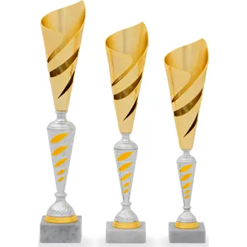 Pohár DESIGN, výška 45 cm, zlatý/stříbrný