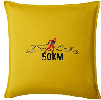Polštář 50km po Jizerkách - Polštář 50x50 - 50x50 - Pouze potah ( Žlutá )