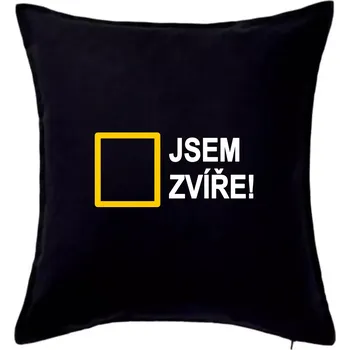 Polštář Jsem zvíře obdelník - Polštář 50x50 - 50x50 - Pouze potah ( Černá )