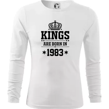Pánské oblečení Kings are born in 1983 - Triko s dlouhým rukávem FIT-T long sleeve - S ( Bílá )