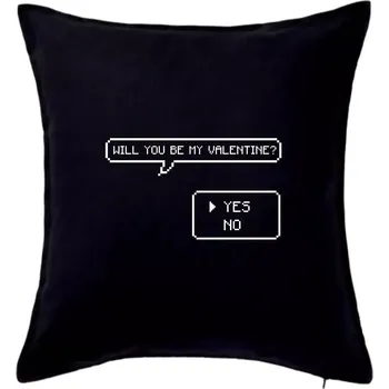 Polštář Will you be my Valentine - Polštář 50x50 - 50x50 - Pouze potah ( Černá )