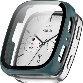 Příslušenství k chytrým hodinkám VSECHNONAMOBIL 116131 PC FULL COVER Plastový kryt se sklem pro Amazfit Active 2 (Square) zelený
