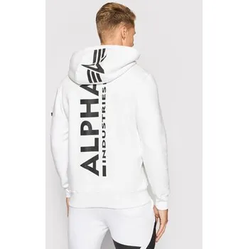 Pánská mikina Alpha Industries Mikina Back Print 178318 Bílá Regular Fit S