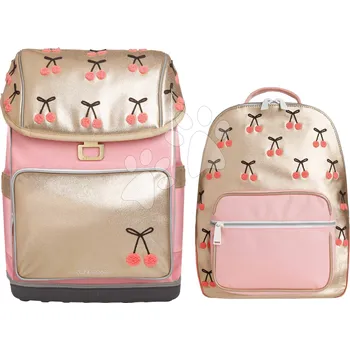 Školní batoh Set školní batoh velký Ergomaxx Cherry Pompon a školní batoh Bobbie Jeune Premier ergonomický luxusní provedení