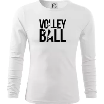 Pánské oblečení Volleyball nápis - Triko s dlouhým rukávem FIT-T long sleeve - M ( Bílá )
