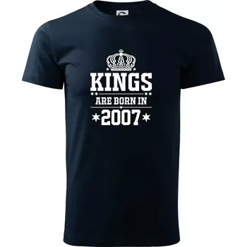 Kings are born in 2007 - Triko extra velké (5-8XL) - 7XL ( Námořní modrá (velmi tmavá - téměř černá) )