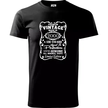 Pánské tričko Vintage Etiketa - 2000 - Triko extra velké (5-8XL) - 5XL ( Černá )