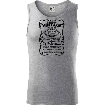 Vintage Etiketa - 1947 - Tílko pánské Core - 2XL ( Tmavě šedý melír )