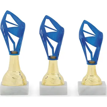 Pohár EKONOM, výška 15 cm, zlatý/modrý