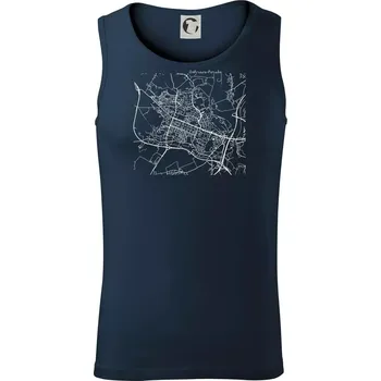 Mapy měst černobílé Ostrava Poruba - Tílko pánské Core - S ( Námořní modrá (téměř černá) )