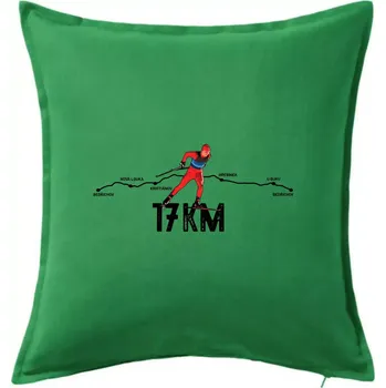 Polštář 17km po Jizerkách - Polštář 50x50 - 50x50 - Pouze potah ( Středně zelená )