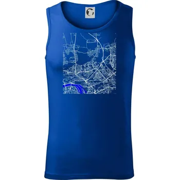 Praha 18200 - Mapa s vodními toky - Tílko pánské Core - M ( Královská modrá )