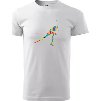 Pánské tričko Barevný běžkař - Triko extra velké (5-8XL) - 8XL ( Bílá )
