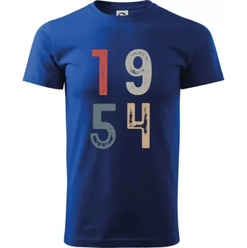 Pánské tričko Vintage číslice 1954 - Triko extra velké (5-8XL) - 8XL ( Královská modrá )