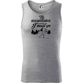 The mountains are calling běžkař - Tílko pánské Core - S ( Tmavě šedý melír )