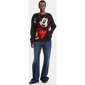 Dámské oblečení Desigual Mikina Hello Mickey 25WWSK14 Černá Regular Fit XL